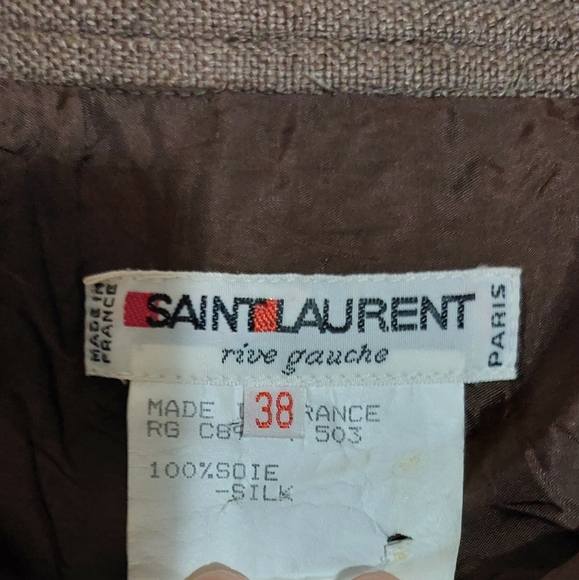Saint laurent rive gauche silk skirt size 38 - Picture 5 of 7